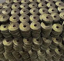 Yellow Coated Nail Coils Bulk Manufacturing in Houston