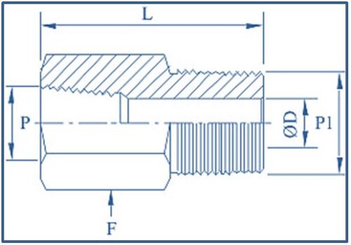 Hex Adapter Male x Female 10000 psi - Image 2