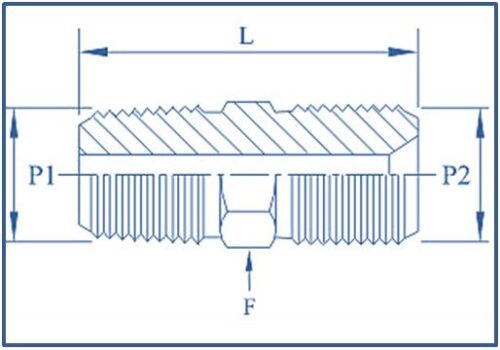 Hex Adaptor BSP Male X NPT Male - Image 2
