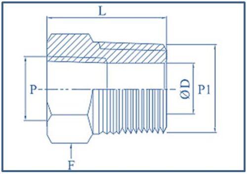 Hex Reducing Bushing 10000 psi - Image 2